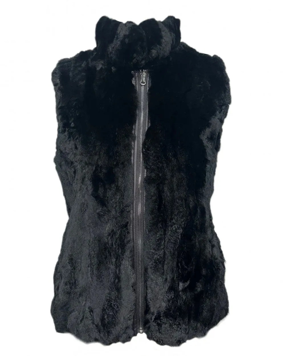 Reversible Rex Rabbit Vest in Black