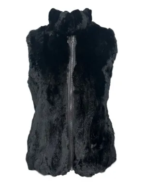 Reversible Rex Rabbit Vest in Black
