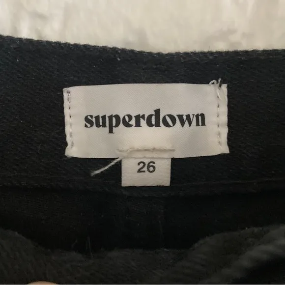 Revolve Superdown Black Simi Distressed Denim Jean Shorts Size 26