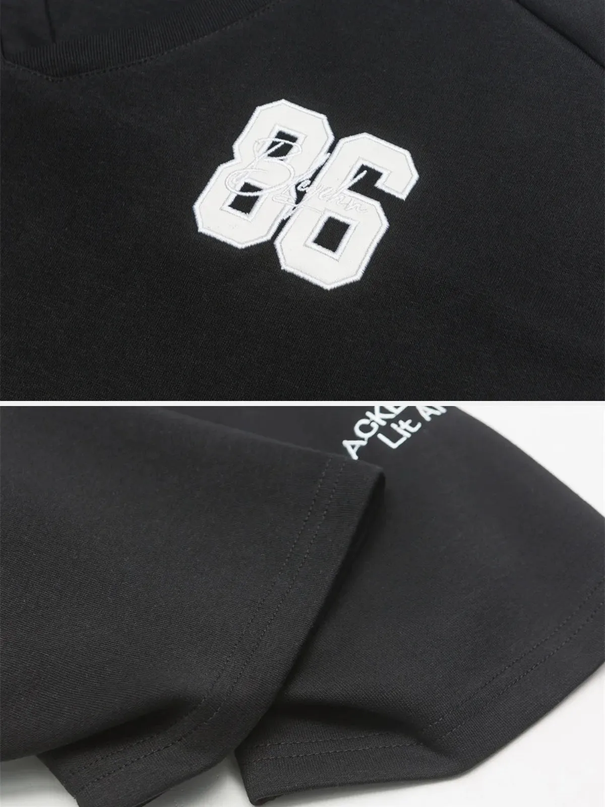 Rimiro - 86 Embroidery V-Neck Sweatshirt