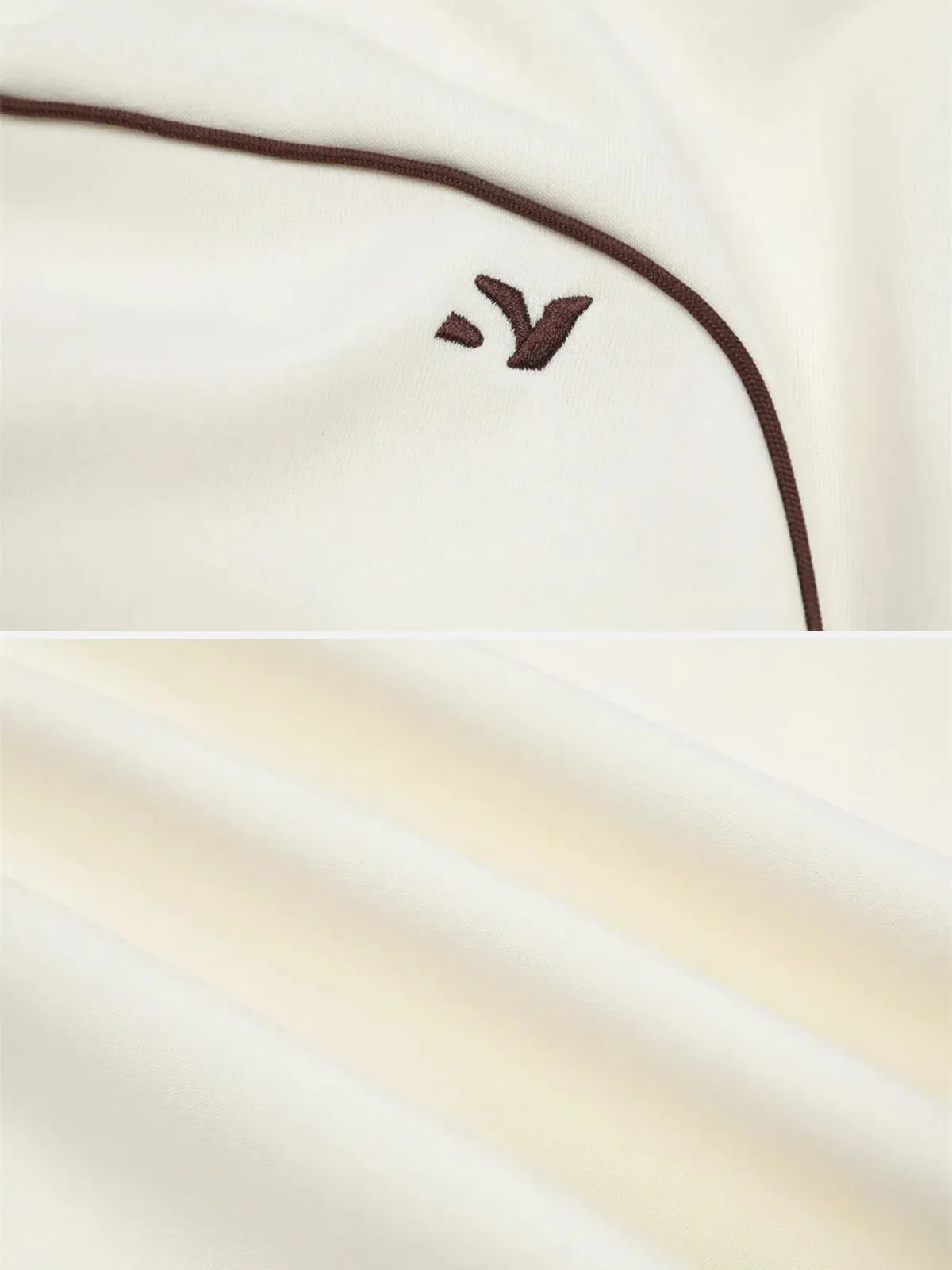 Rimiro - Contrast Paneled Embroidery Sweatshirt