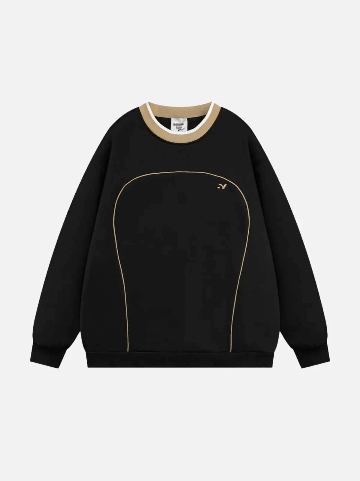 Rimiro - Contrast Paneled Embroidery Sweatshirt