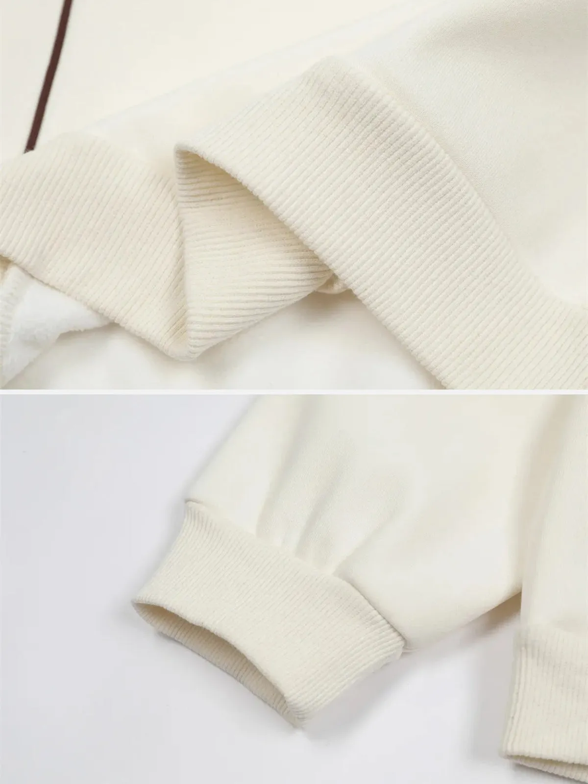 Rimiro - Contrast Paneled Embroidery Sweatshirt