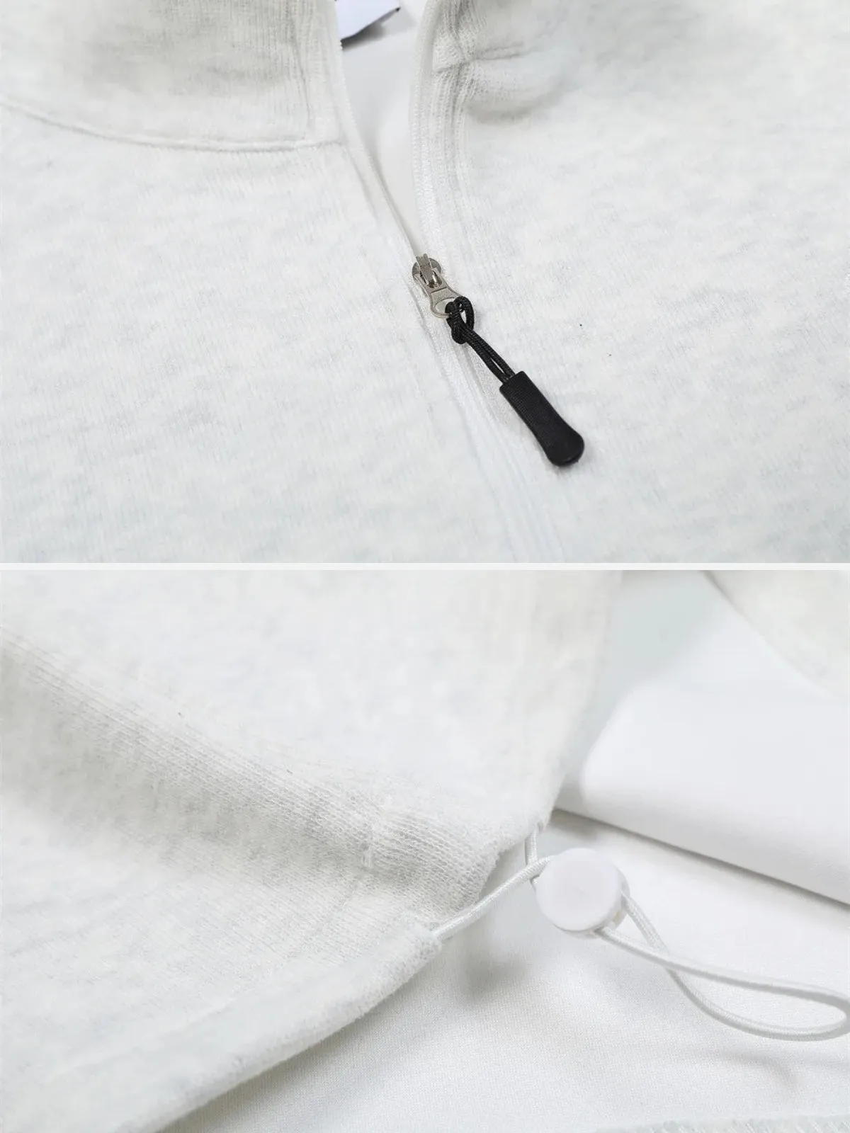 Rimiro - Drawstring Hem Stand Collar Sweatshirt