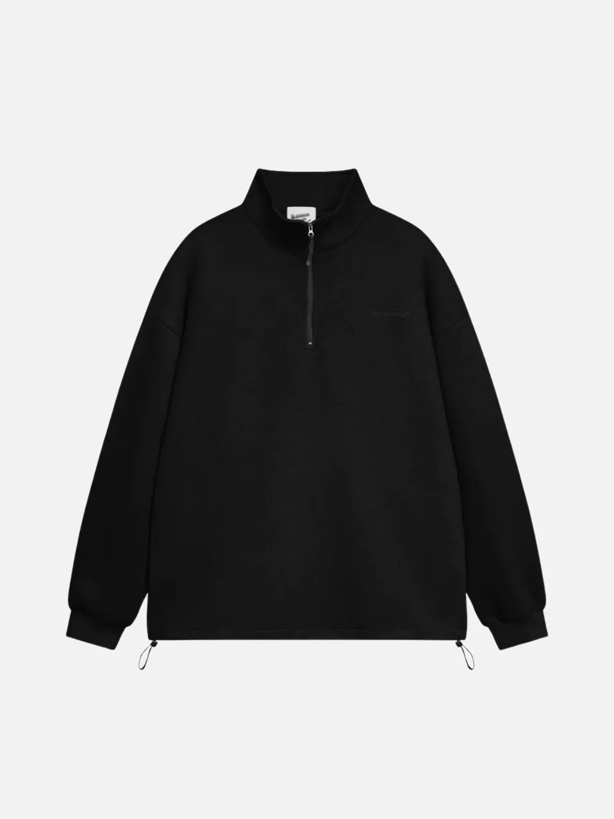 Rimiro - Drawstring Hem Stand Collar Sweatshirt