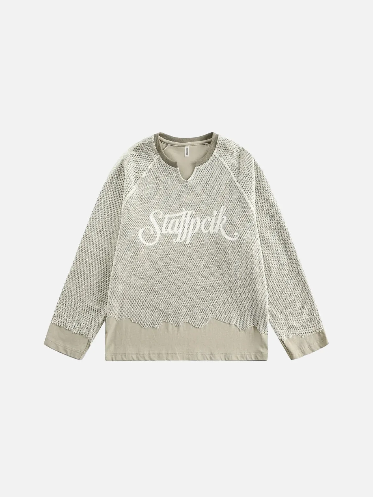 Rimiro - Mesh Spliced Raglan Sweatshirt