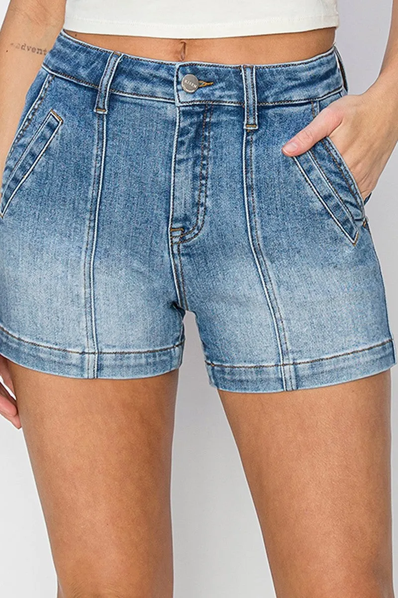 Risen | High Rise Front Seem Shorts