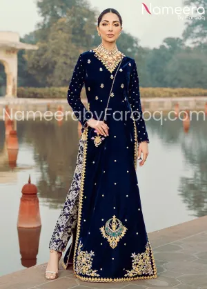 Royal Blue Pakistani Wedding Formal Wear #PN114