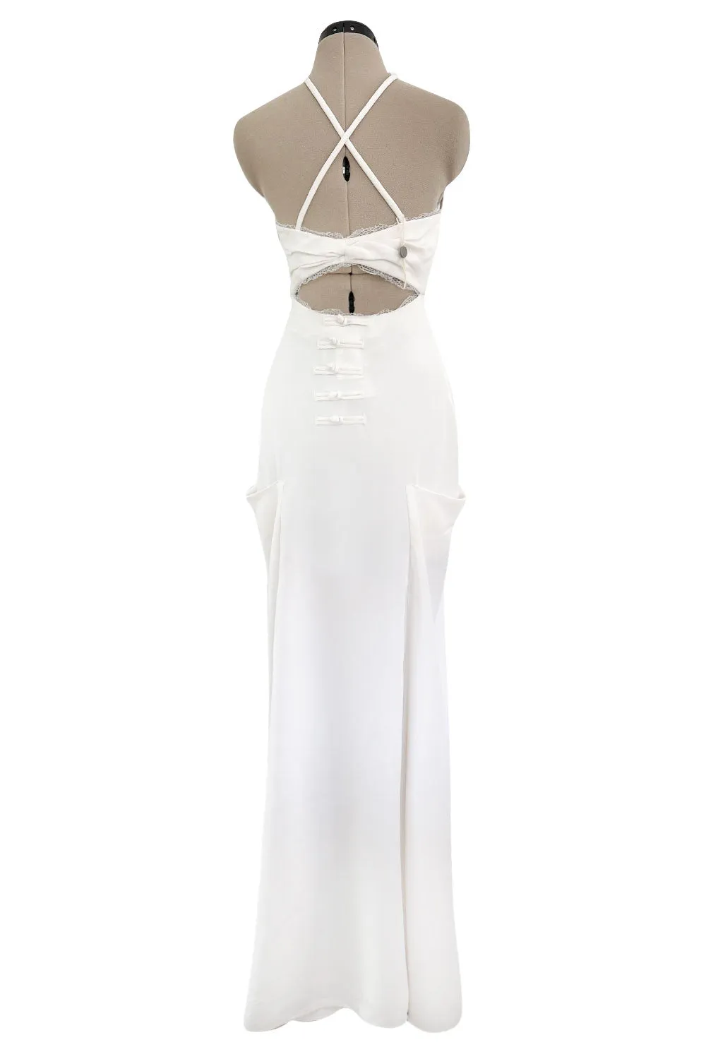 Runway Spring 2013 Emilio Pucci by Peter Dundas Look 41 White Silk Halter Dress w Pockets