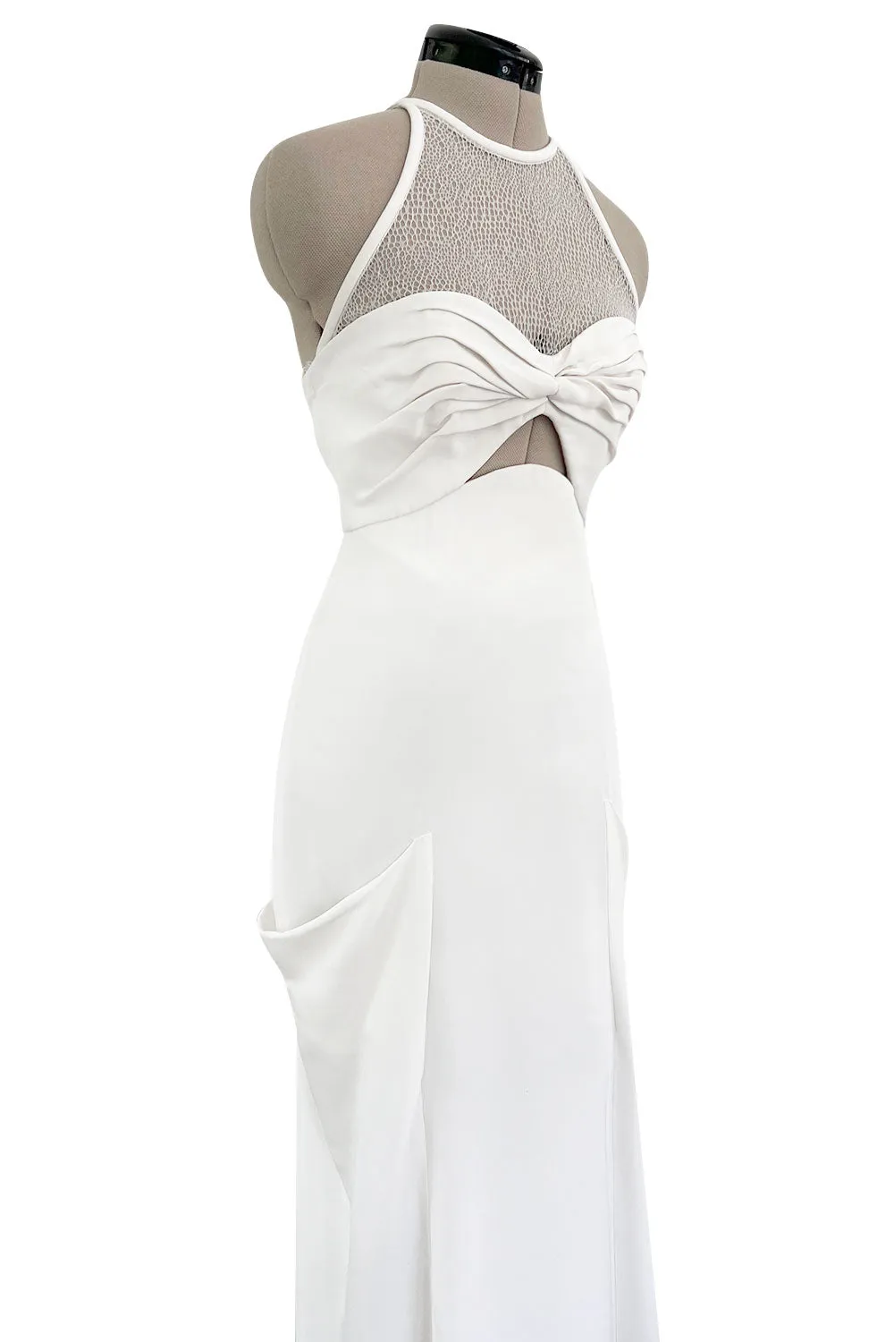 Runway Spring 2013 Emilio Pucci by Peter Dundas Look 41 White Silk Halter Dress w Pockets