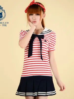 sailor collar striped t shirt