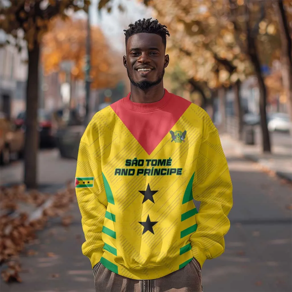 Sao Tome and Principe Football Custom Sweatshirt Sporty Style - Yellow Color LT15