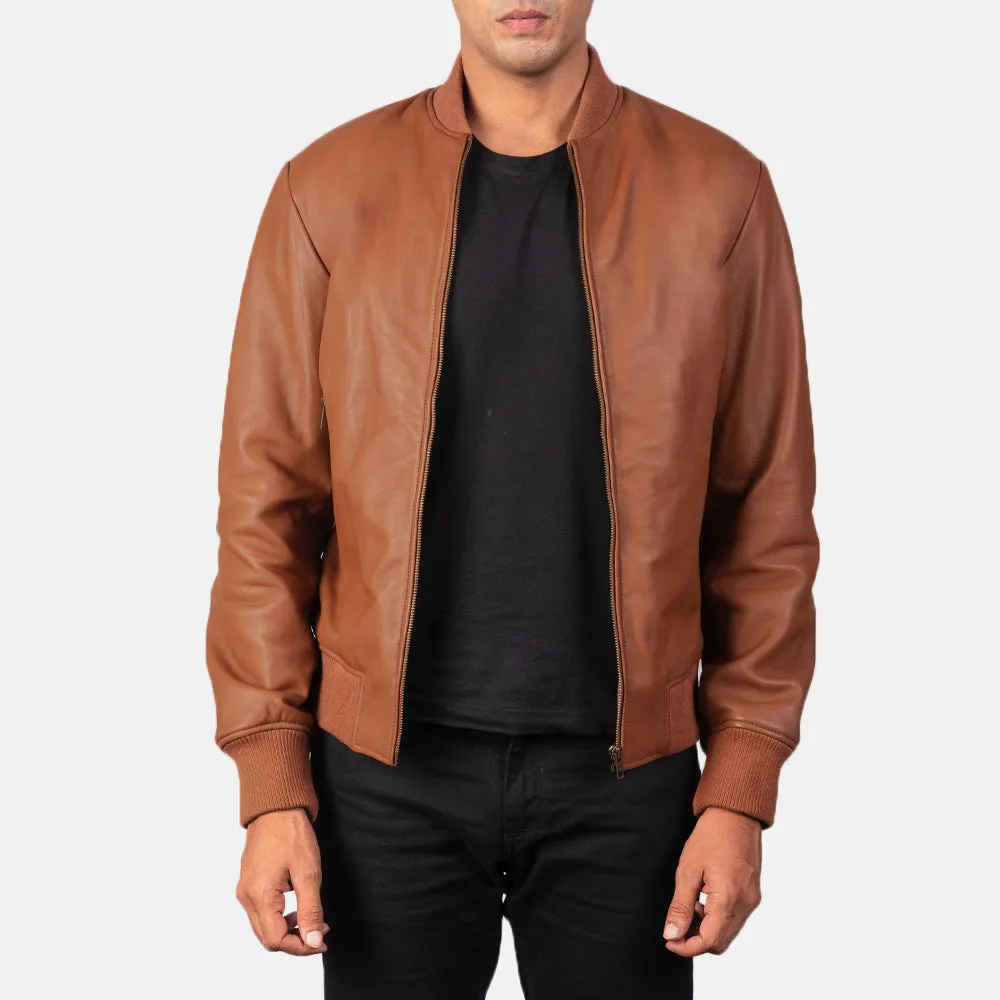 Savvy Leather Bomber Jacket