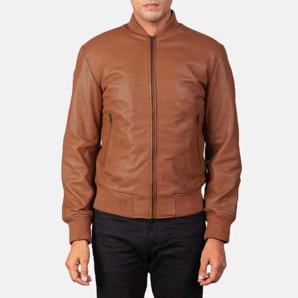 Savvy Leather Bomber Jacket
