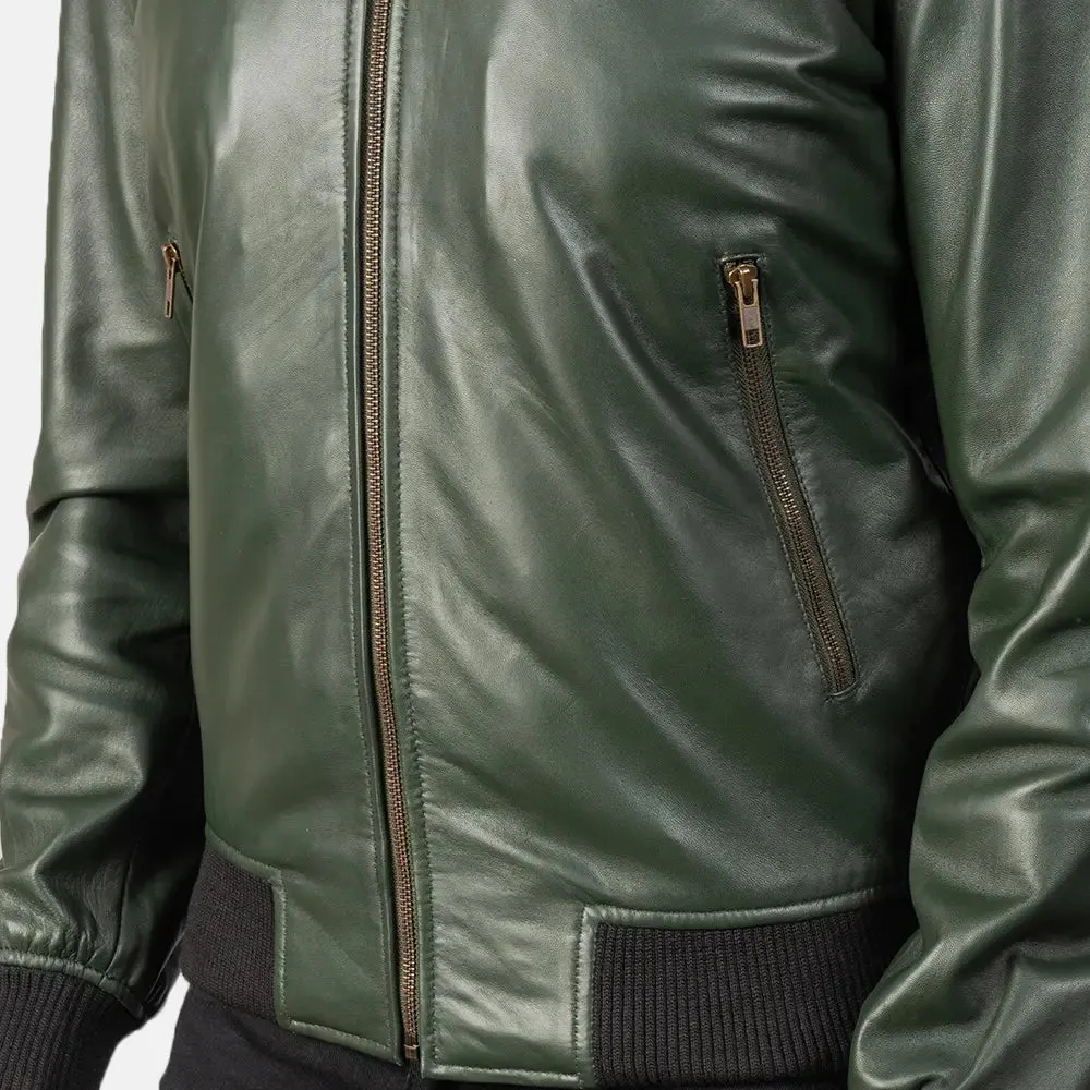 Savvy Leather Bomber Jacket