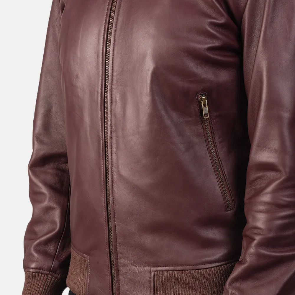Savvy Leather Bomber Jacket