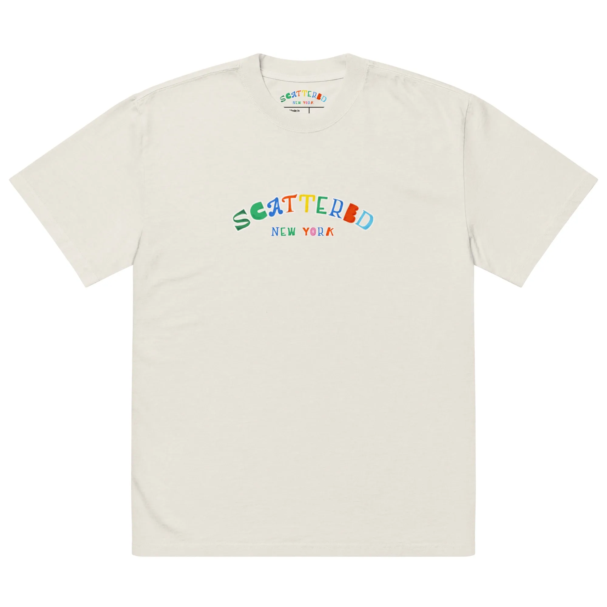 Scattered S/S '25 Style Logo Printed Faded T-Shirt