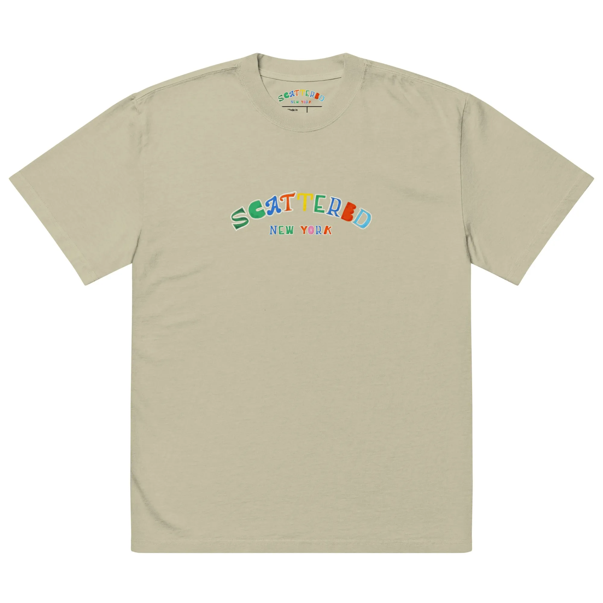 Scattered S/S '25 Style Logo Printed Faded T-Shirt