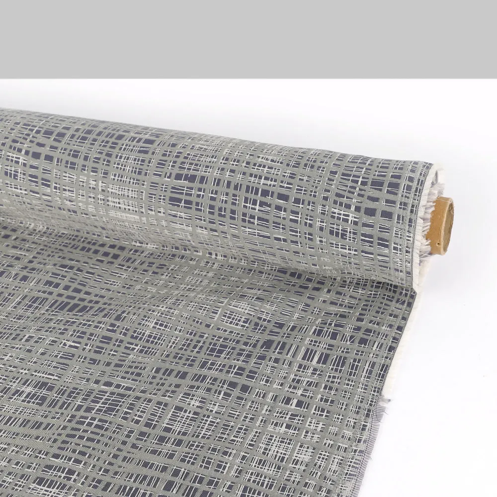 Scribble Grid Reversible Jacquard- Heather