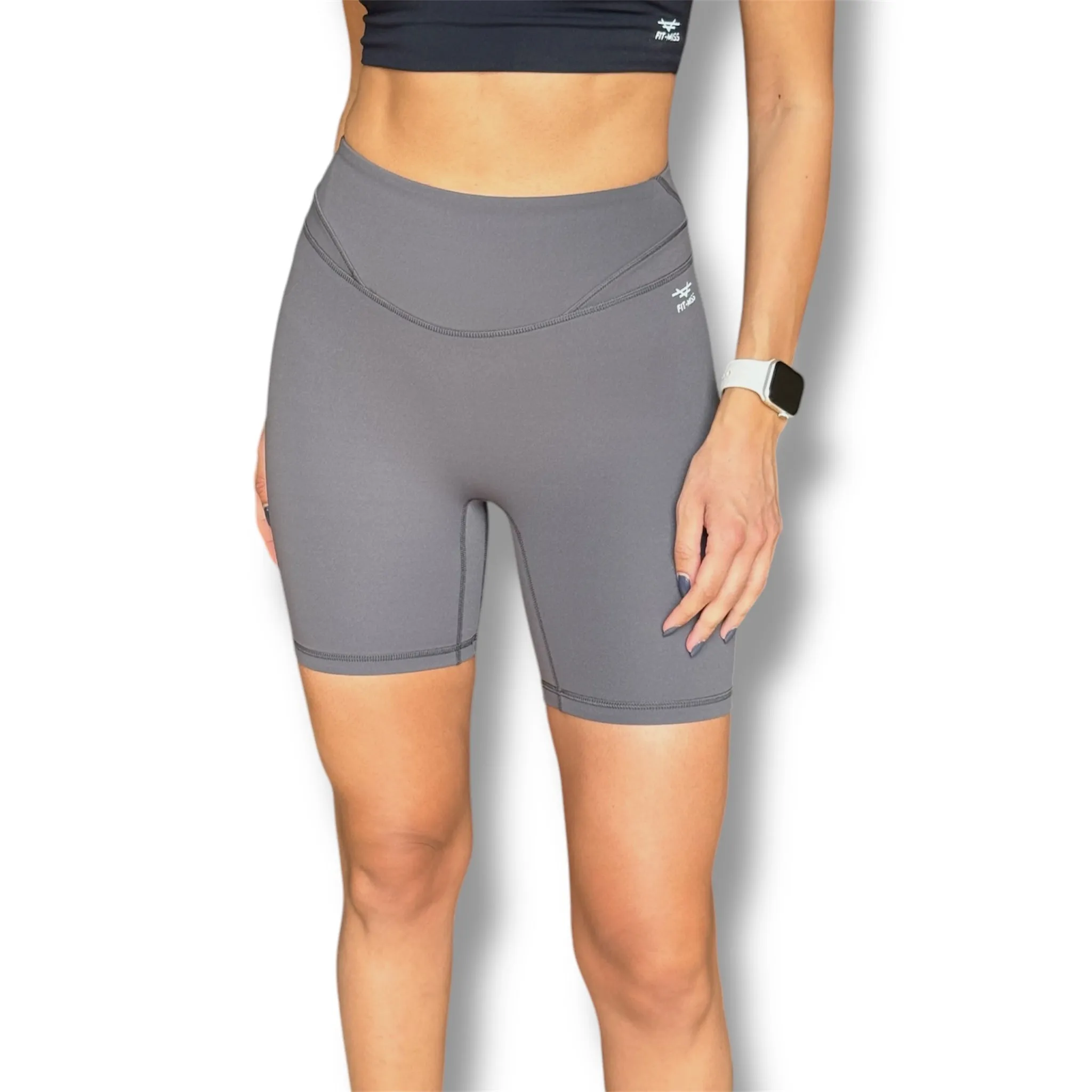 Sculpt High Waisted Biker Shorts - Graphite Grey
