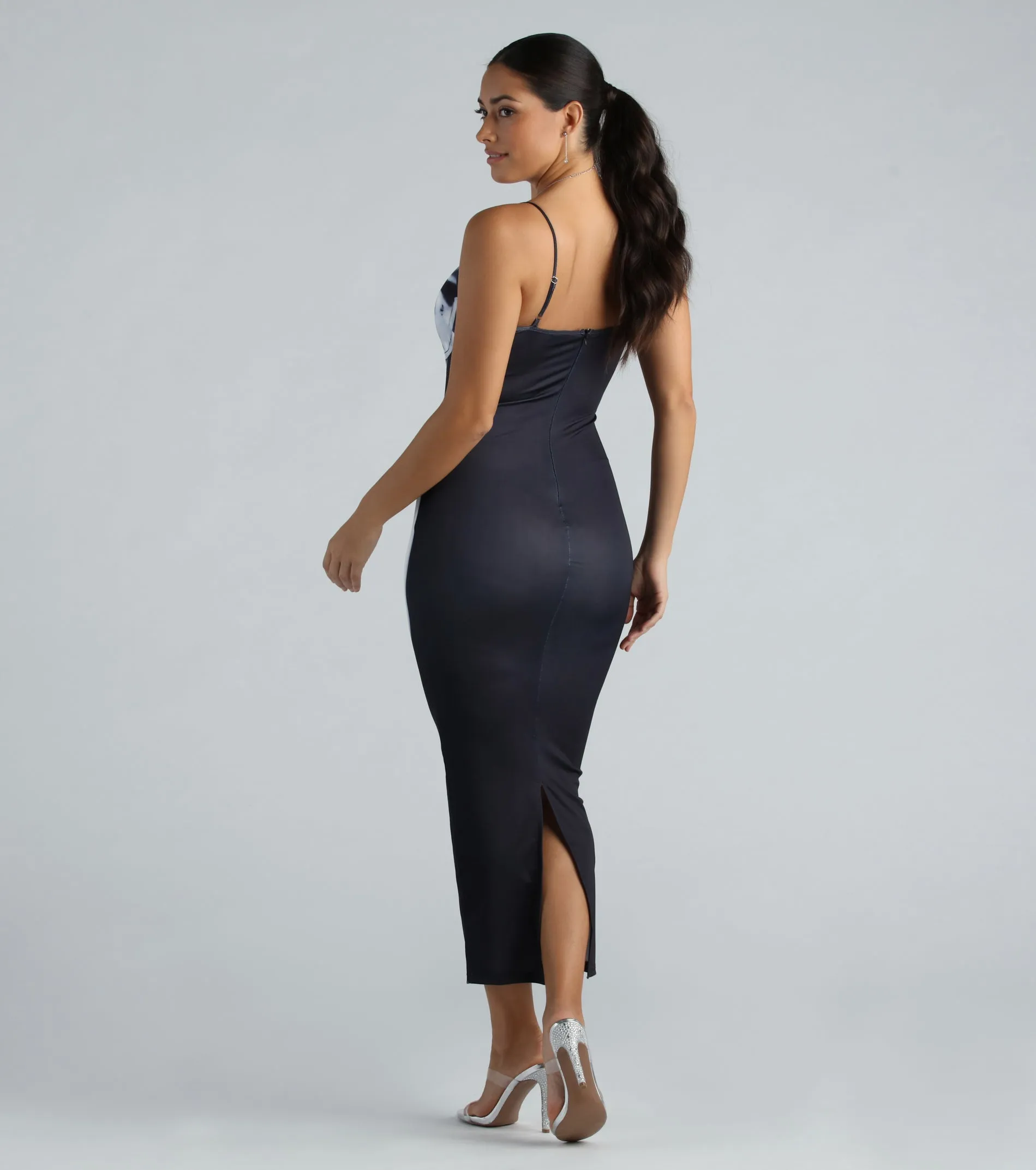 See Through Me X-Ray Graphic Maxi Dress
