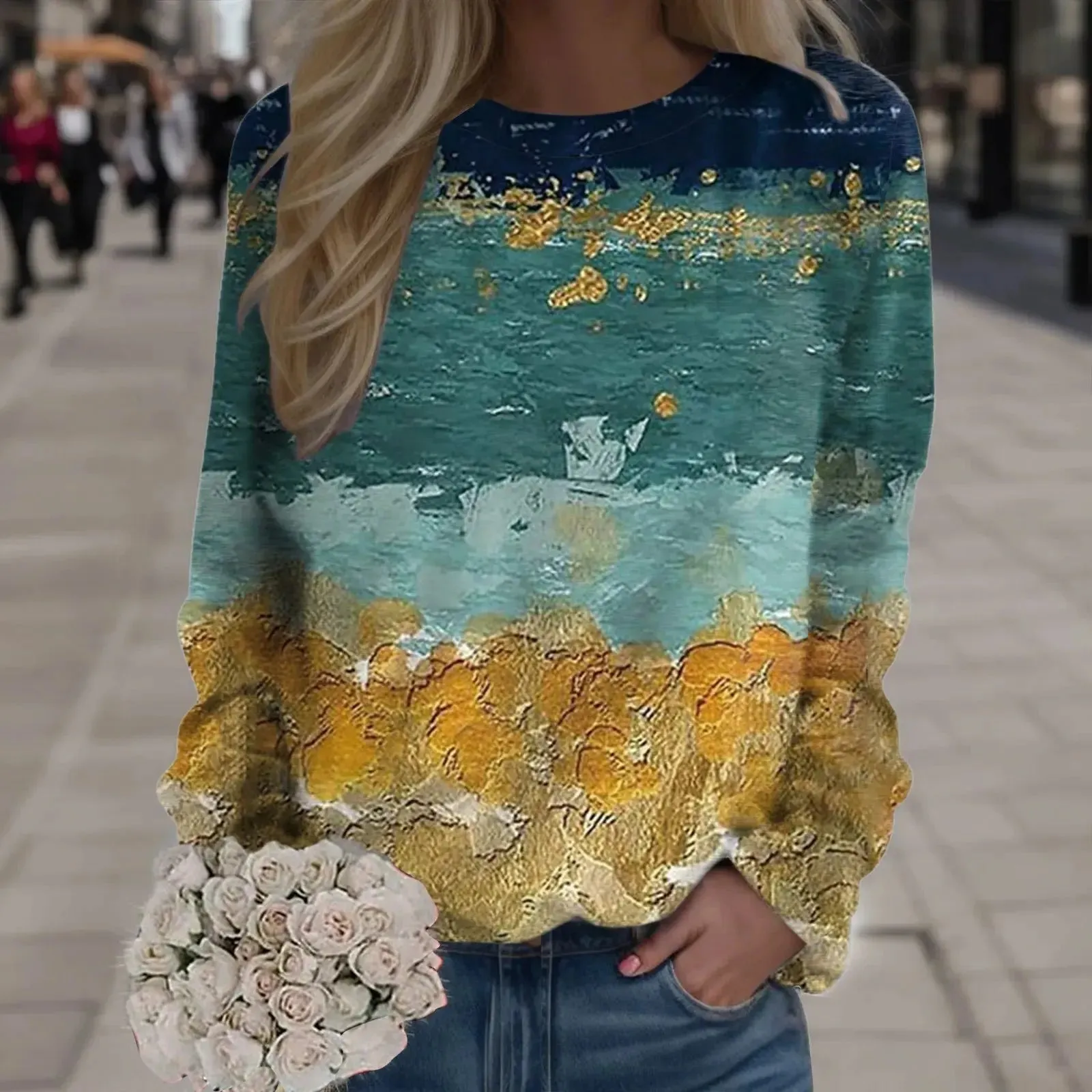 Sequins 3D Print Long Sleeve Women Hoodies Street wear Female Hoodie Sweatshirts Pullover  Woman Clothing