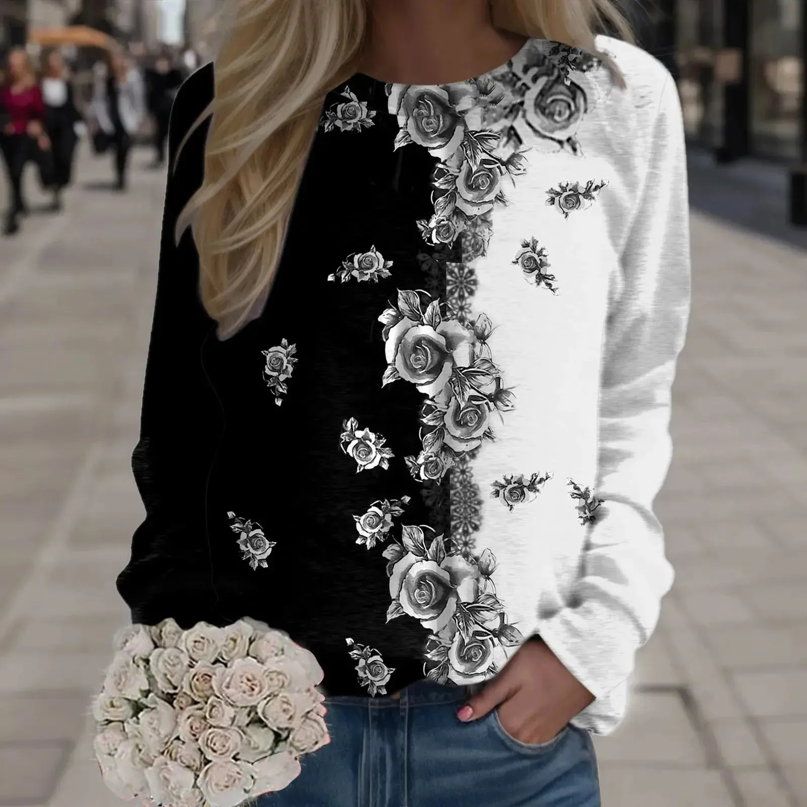 Sequins 3D Print Long Sleeve Women Hoodies Street wear Female Hoodie Sweatshirts Pullover  Woman Clothing