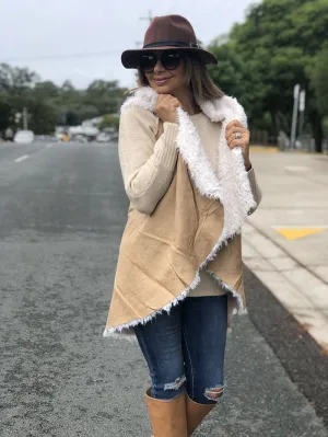 Sherpa Vest - Tan