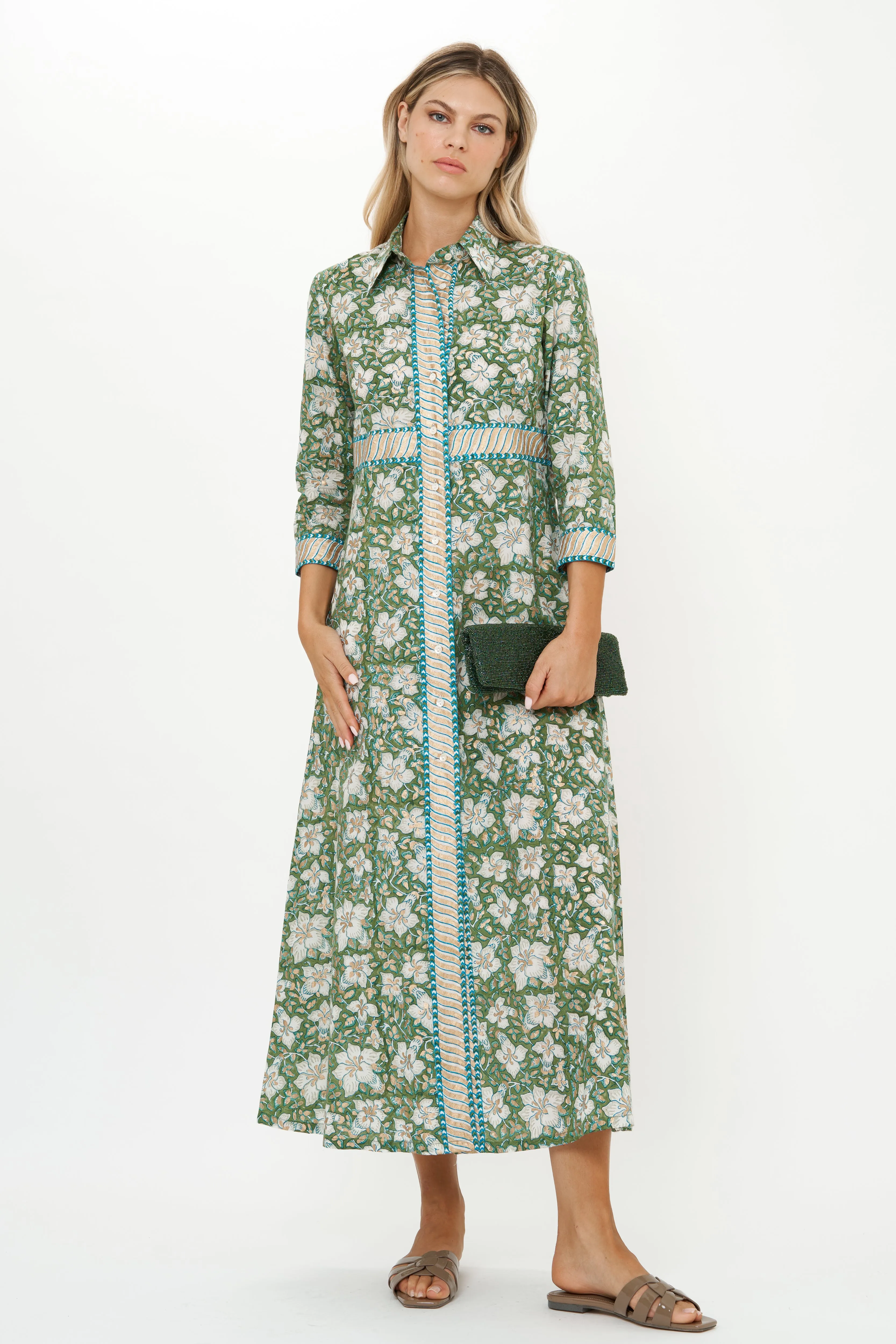Shirt Dress Maxi- Ivy Olive