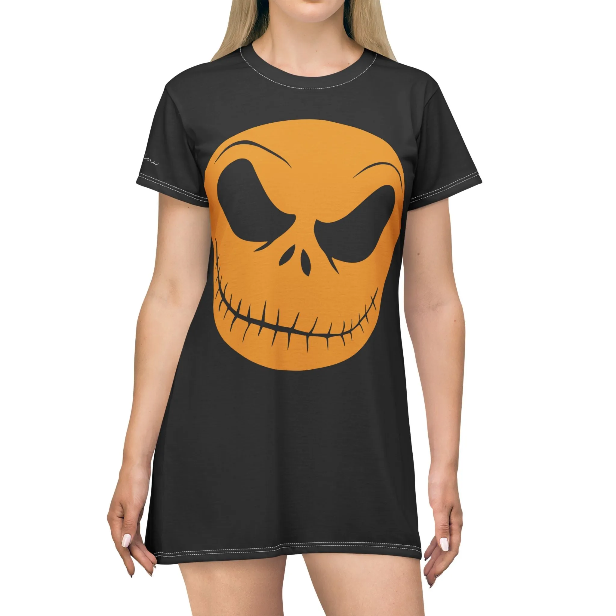 Shirtdress, Black Spooky Face