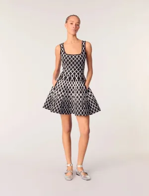 Short patterned knit dress