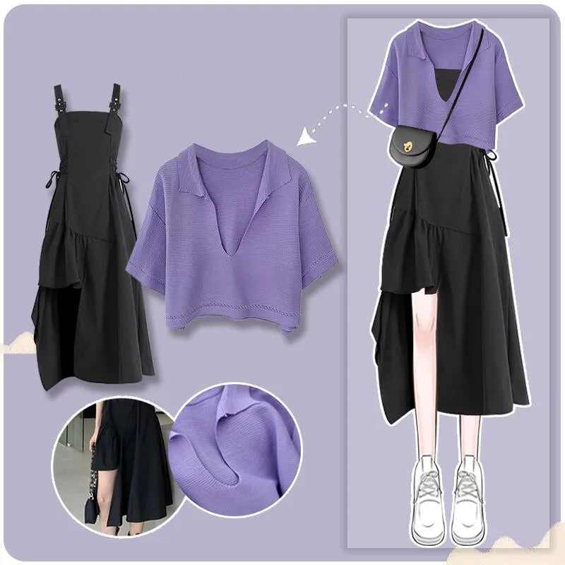 SHORT SLEEVE CAMISOLE DRESS SET UB97009