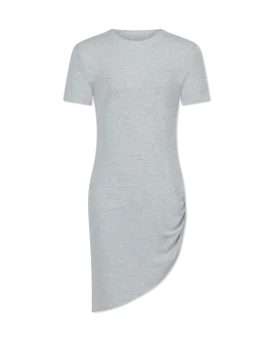 Short Sleeve Crewneck Side Drape Micro Dress