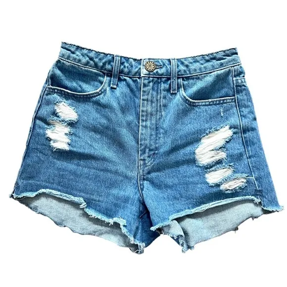 SHOW me Your Mumu Arizona Delta Rainbow Pocket High Waisted Cutoff Shorts 24