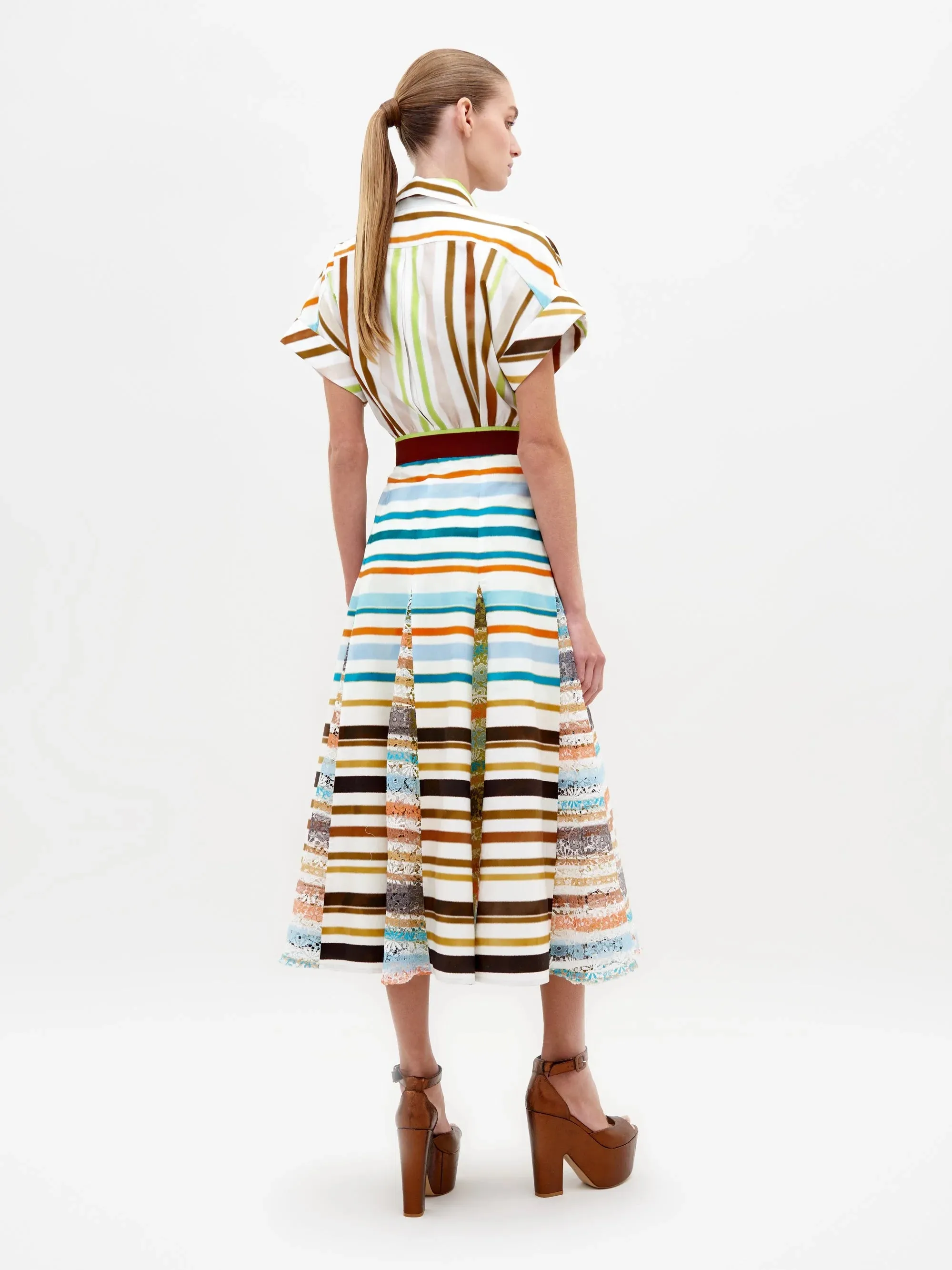 Silvia Tcherassi Odila Dress in Multi Color Stripes