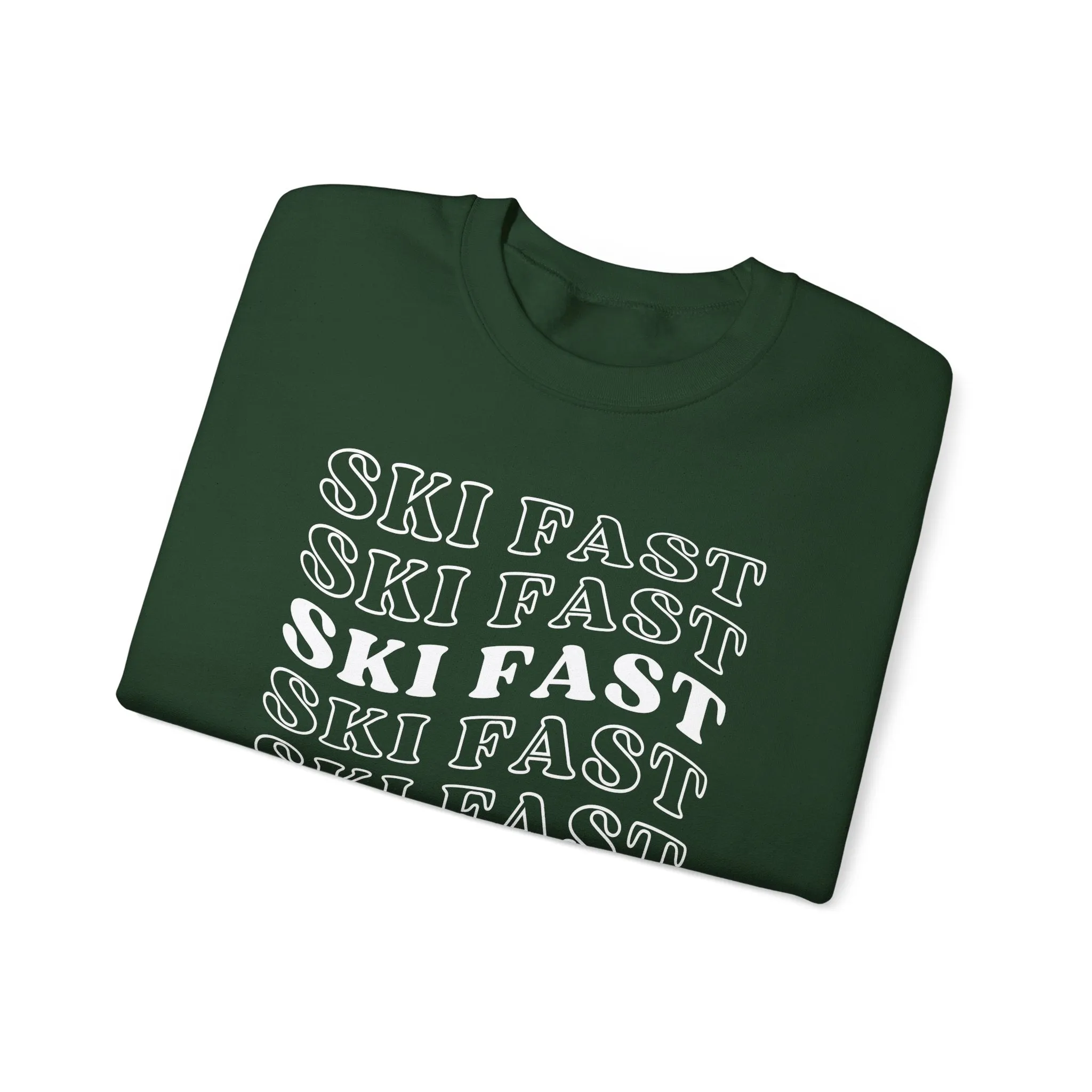 Ski Fast - Unisex Crewneck Sweatshirt, Ski Lovers Gifts, Ski Lovers Gifts