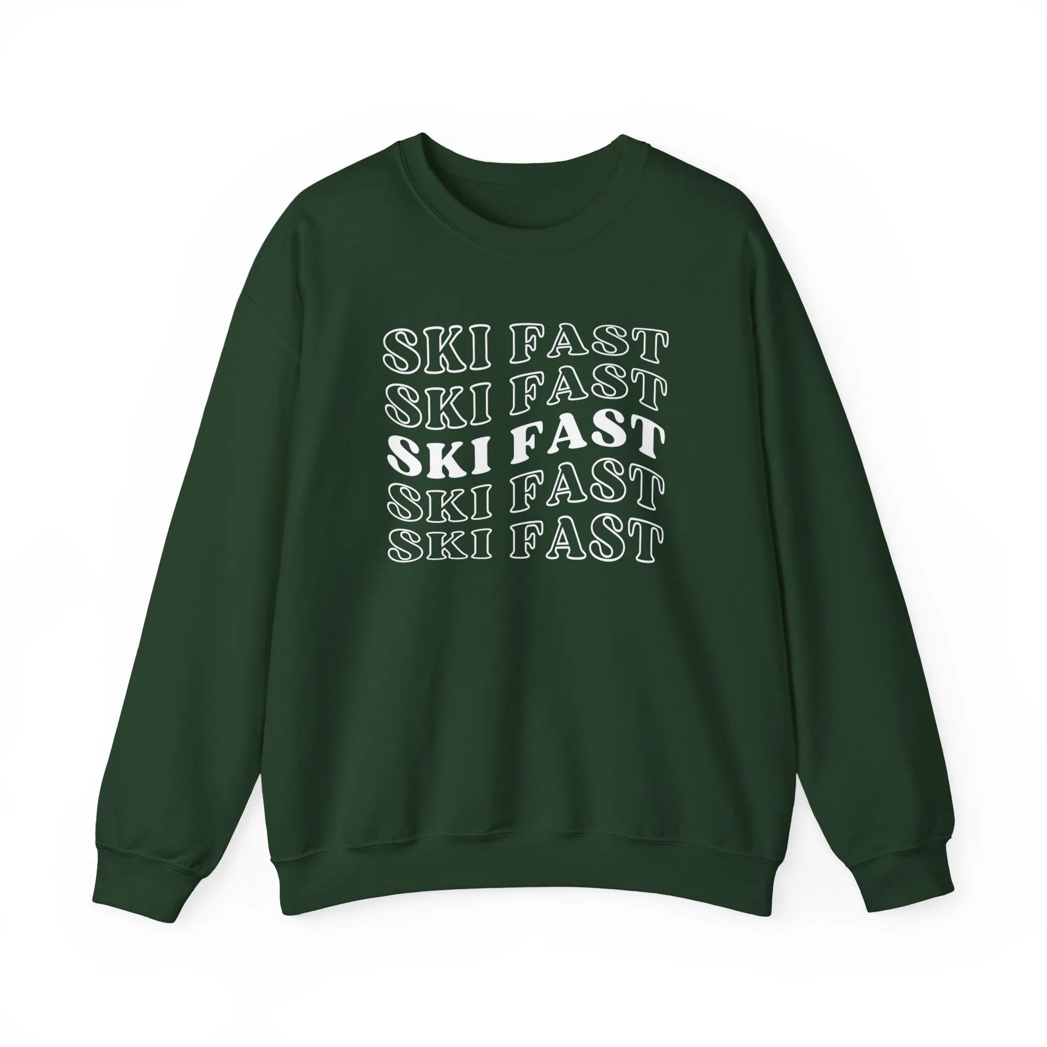 Ski Fast - Unisex Crewneck Sweatshirt, Ski Lovers Gifts, Ski Lovers Gifts
