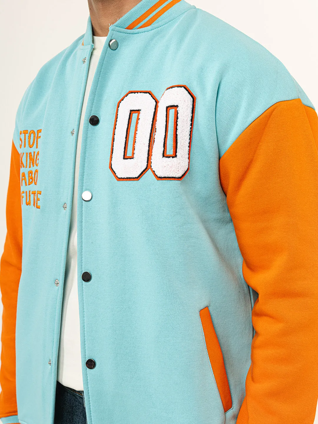 Sky Blue Baseball Varsity Jacket