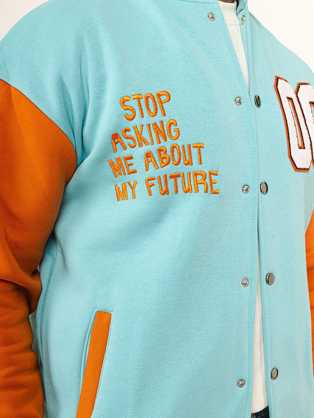Sky Blue Baseball Varsity Jacket
