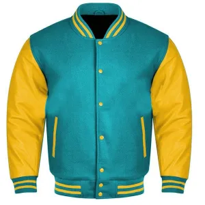 Sky Blue Gold Varsity Jacket