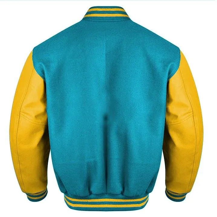 Sky Blue Gold Varsity Jacket