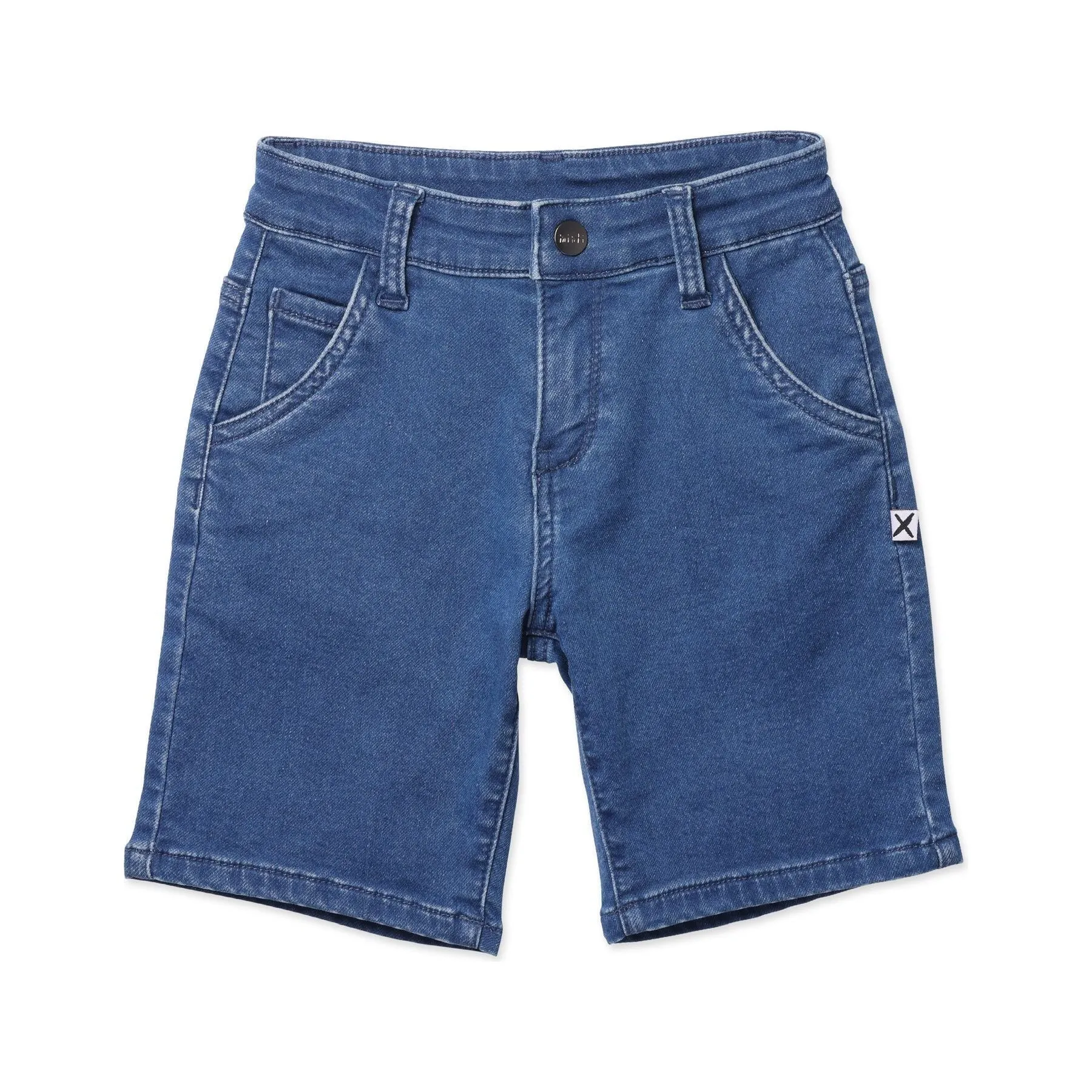 Soft Feel Denim Short- Blue