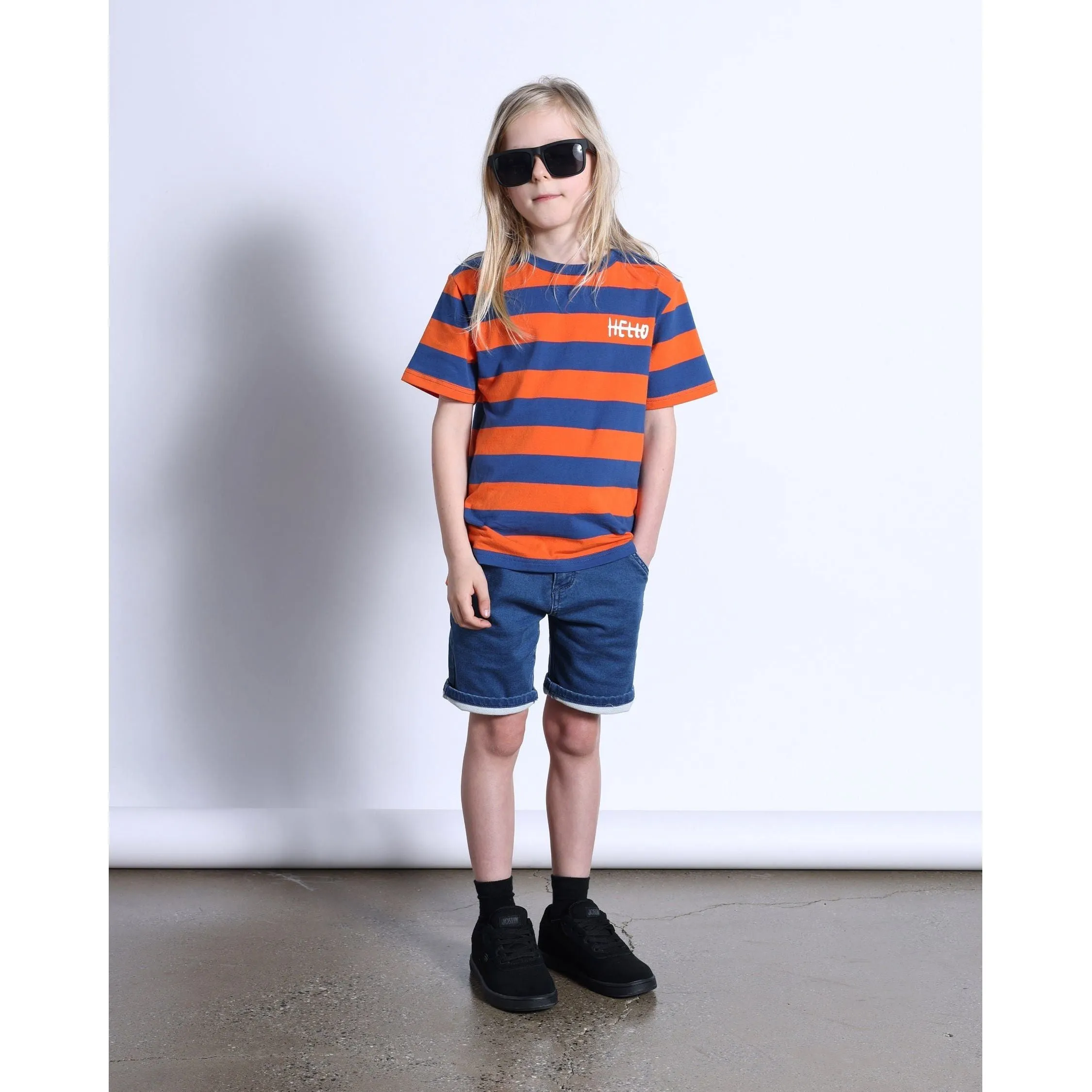 Soft Feel Denim Short- Blue