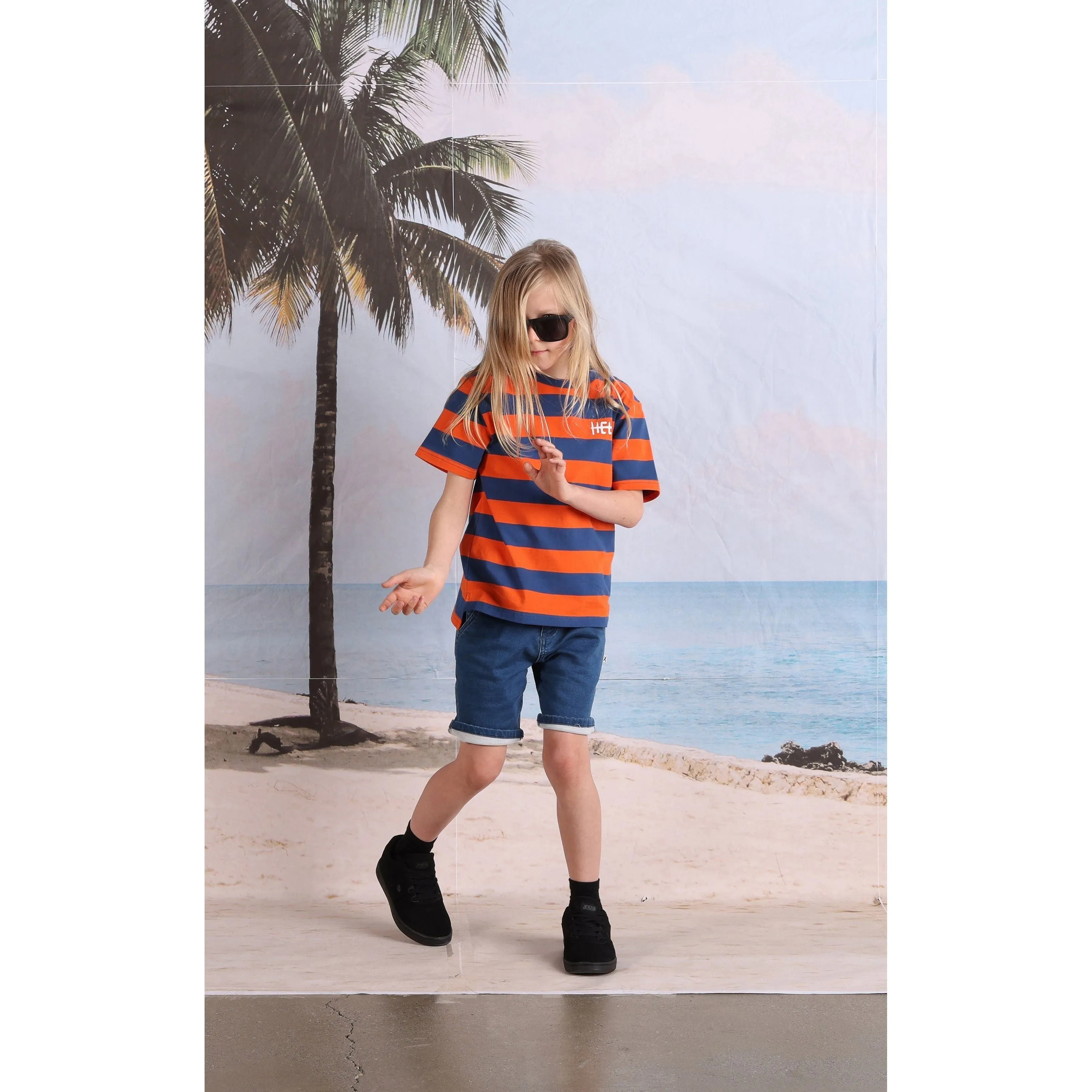 Soft Feel Denim Short- Blue