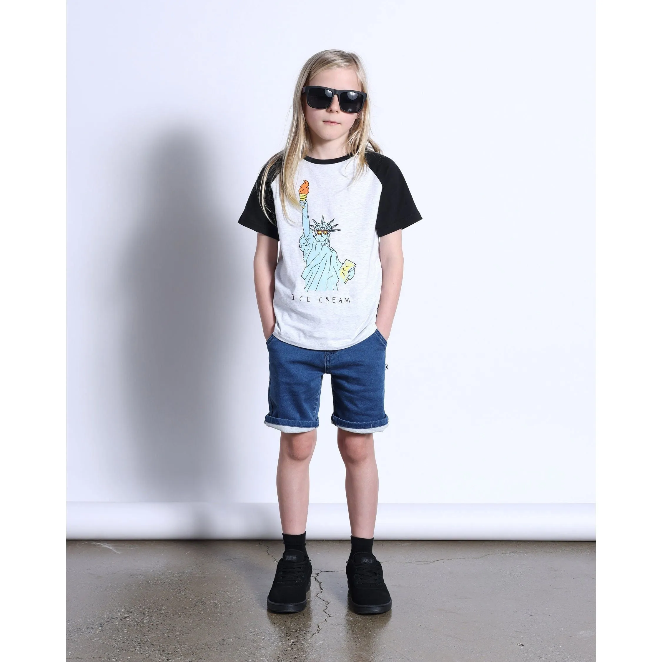 Soft Feel Denim Short- Blue