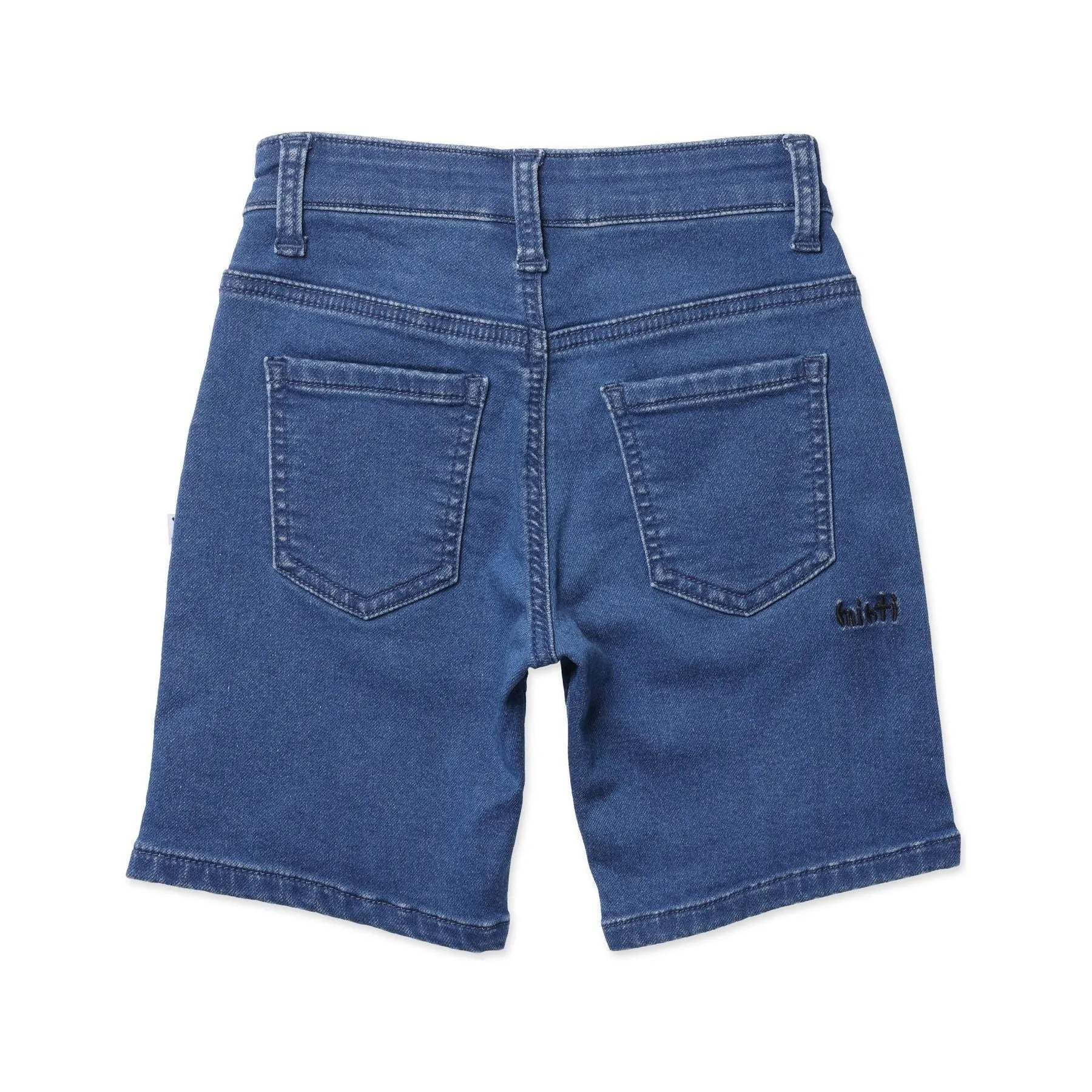 Soft Feel Denim Short- Blue