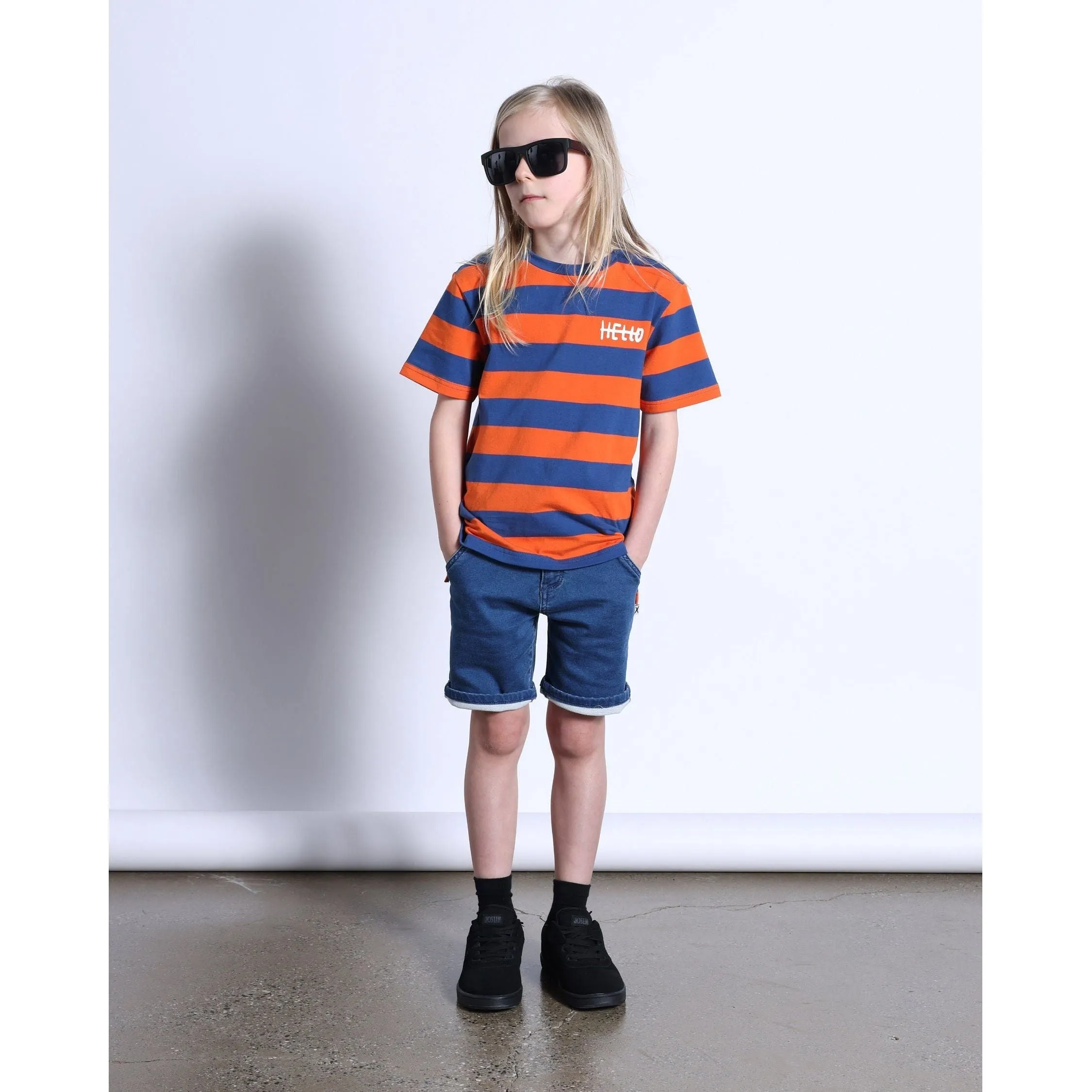 Soft Feel Denim Short- Blue