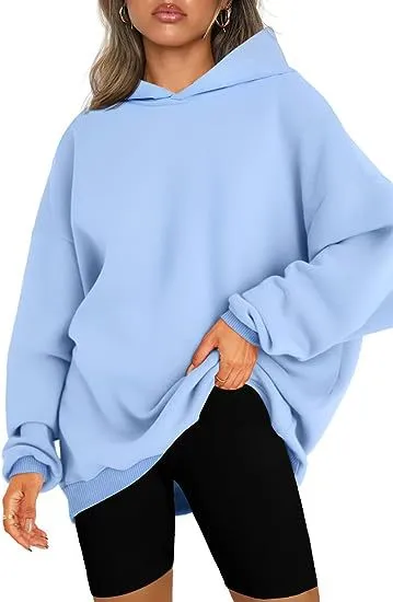 Solid Color Hooded Pullover Oversized Loose Casual Fleece Sweatshirt Wholesale Womens Clothing N3824070900009