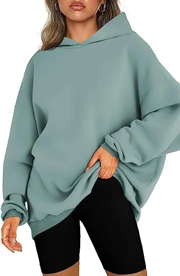 Solid Color Hooded Pullover Oversized Loose Casual Fleece Sweatshirt Wholesale Womens Clothing N3824070900009