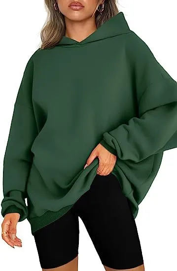 Solid Color Hooded Pullover Oversized Loose Casual Fleece Sweatshirt Wholesale Womens Clothing N3824070900009